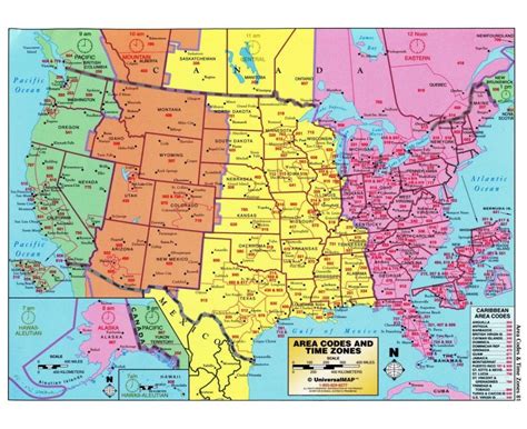 MAP Time Zone Map North America